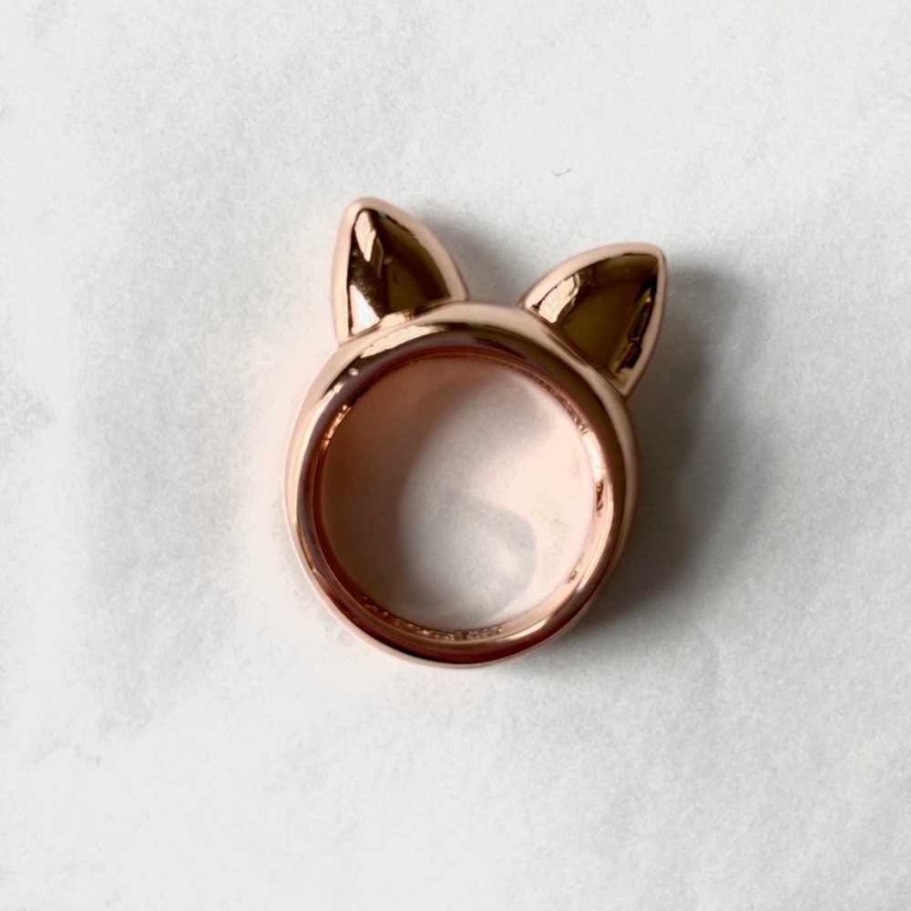 Jewelmint X Erin Fetherston Rose Gold Cat Ears Ring size 7 -